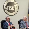 From left: Wichita Falls ISD Superintendent Donny Lee and School Board President Mark Lukert on Thursday, March 5, 2026.