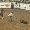 Joel Harris leads the tie-down at the San Angelo Rodeo after performance 1 on April 3, 2026.
