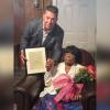 Annie Bell Samuel and San Angelo Mayor Tom Thompson