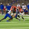 San Angelo Central's Gavin Johnson makes a catch in traffic against Abilene Cooper on Friday, Sept. 11, 2026.