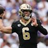 New Orleans quarterback Tyler Shough fires a pass during the 2026 NFL season.