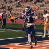 Lake View's Andrew Young celebrates after a touchdown catch against Pecos on Friday, Sept. 18, 2026.