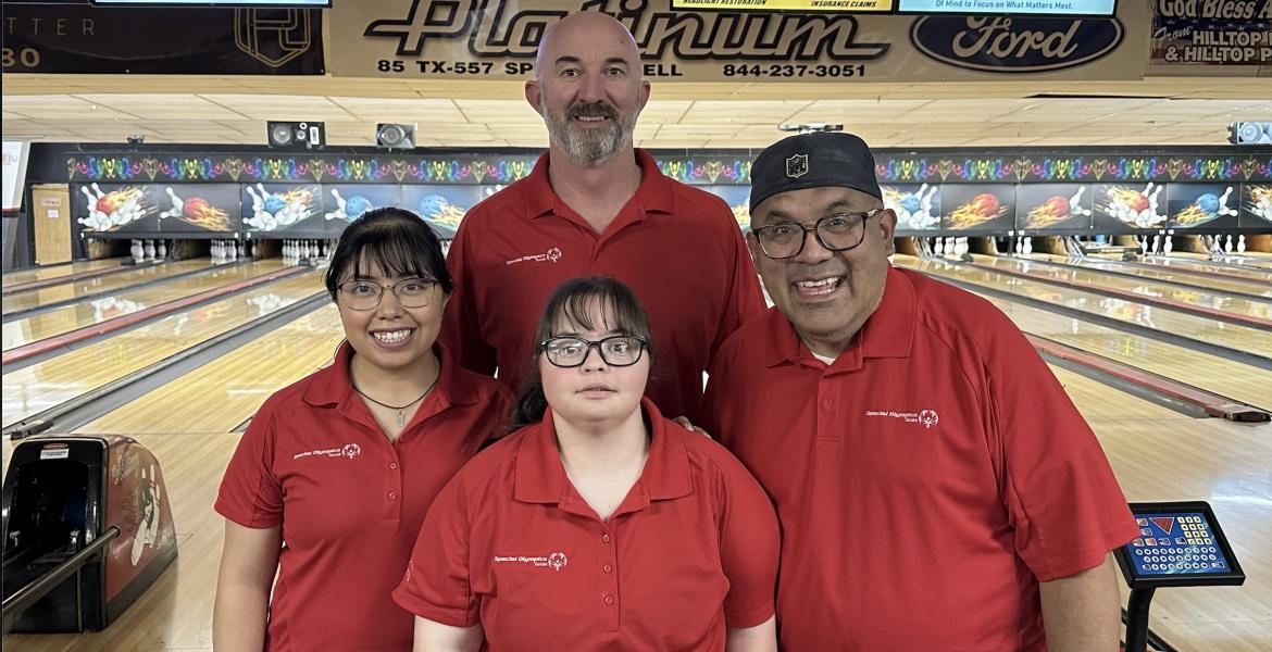 Special Olympics Athletes, Isabel Morris and Ben Garcia and their Unified Partners Marina Alvarado and Clint Morris.