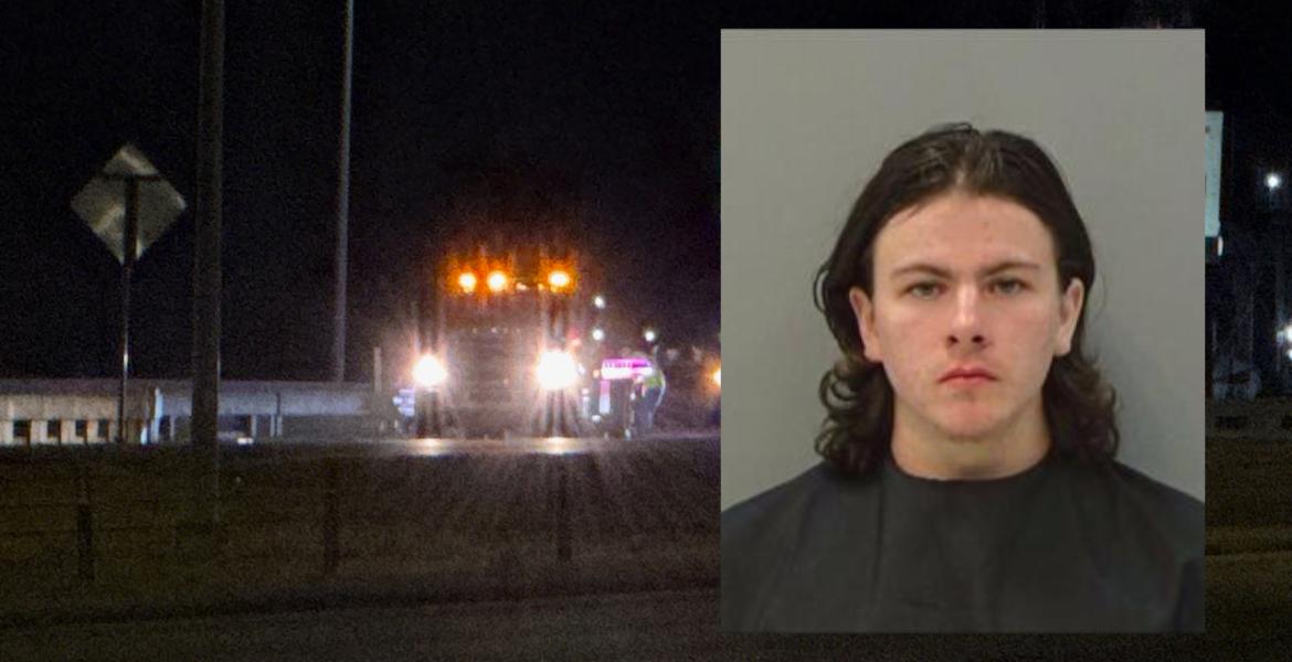 JORDAN SCHWABE, 19, arrested for evading arrest and reckless driving on Feb. 15, 2026