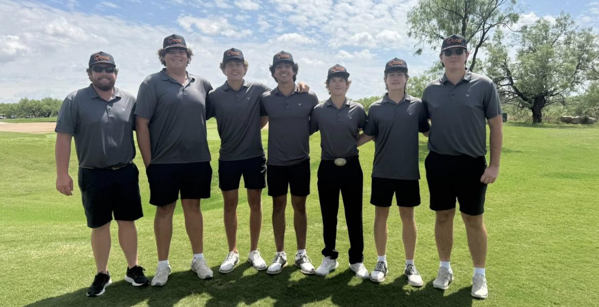 The Robert Lee boys are in first place after the opening round of the Class 1A state golf tournament Monday, April 27, 2026.